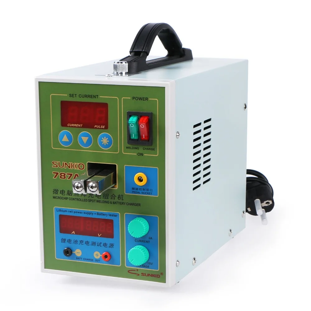 

SUNKKO 787A+ Spot Welder 18650 lithium battery test and charging 2in1 double pulse precision spot welding machine LED lighting