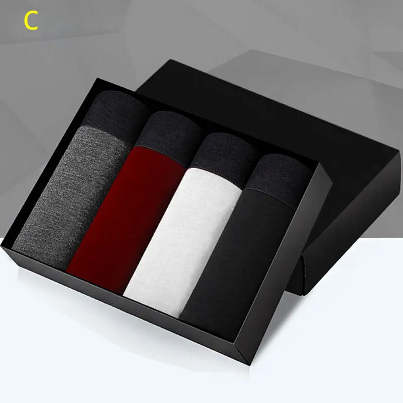 4 шт./кор. мужчины Боксер Шорты Cueca Гей Calzoncillos Хлопок Боксеры Нижнее Белье Мужская