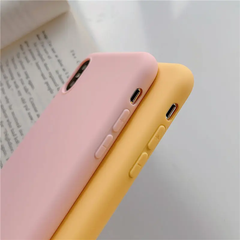 COOLY карамельный цвет матовый чехол для iphone 11 Pro Max 6 S 7 8 Plus X XS XR задняя крышка Мягкий ТПУ силиконовый чехол для телефона s Синий Розовый чехол