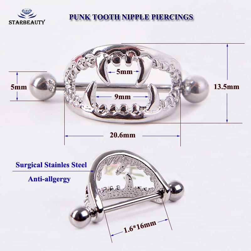 2 шт./лот колечко в форме монстра для пирсинга сосков женское ювелирное изделие