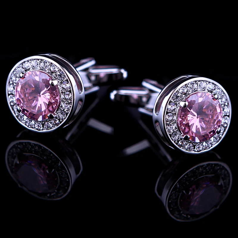 KFLK Luxury shirt cufflink for Unisex Brand cuff buttons link High Quality Pink Crystal gemelos abotoaduras Jewelry | Украшения и