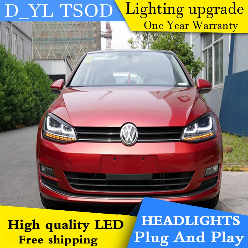 Автомобильный Стайлинг чехол для фары VW Golf7 гольфа 7 MK7 2014-2016 светодиодный DRL