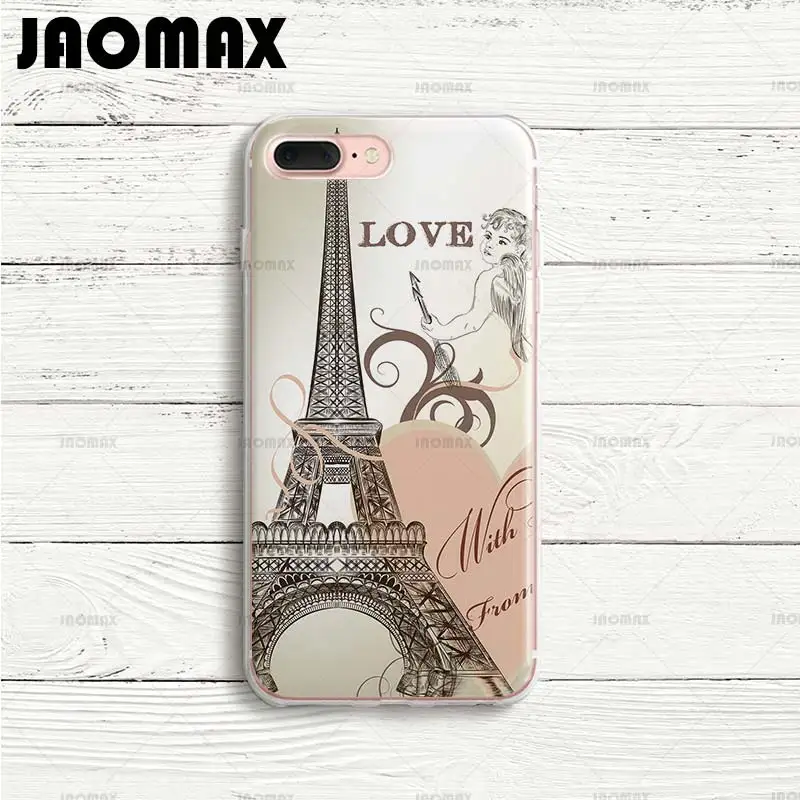 Чехол Jaoamx с Эйфелевой башней для iPhone 8 7 Plus Xs 6 6S 5 5S X прозрачный силиконовый мягкий