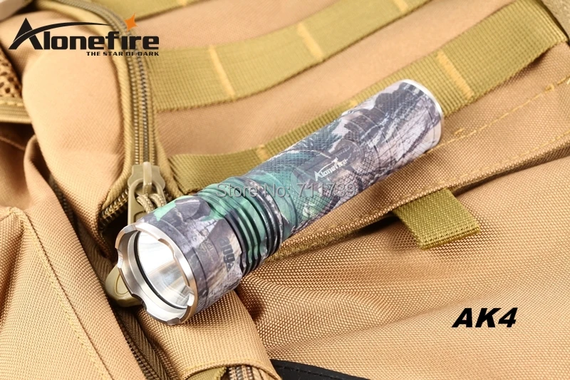 AloneFire AK4 CREE XM L2 LED 5 режимов HA III военный Камуфляжный твердый анодированный легкий
