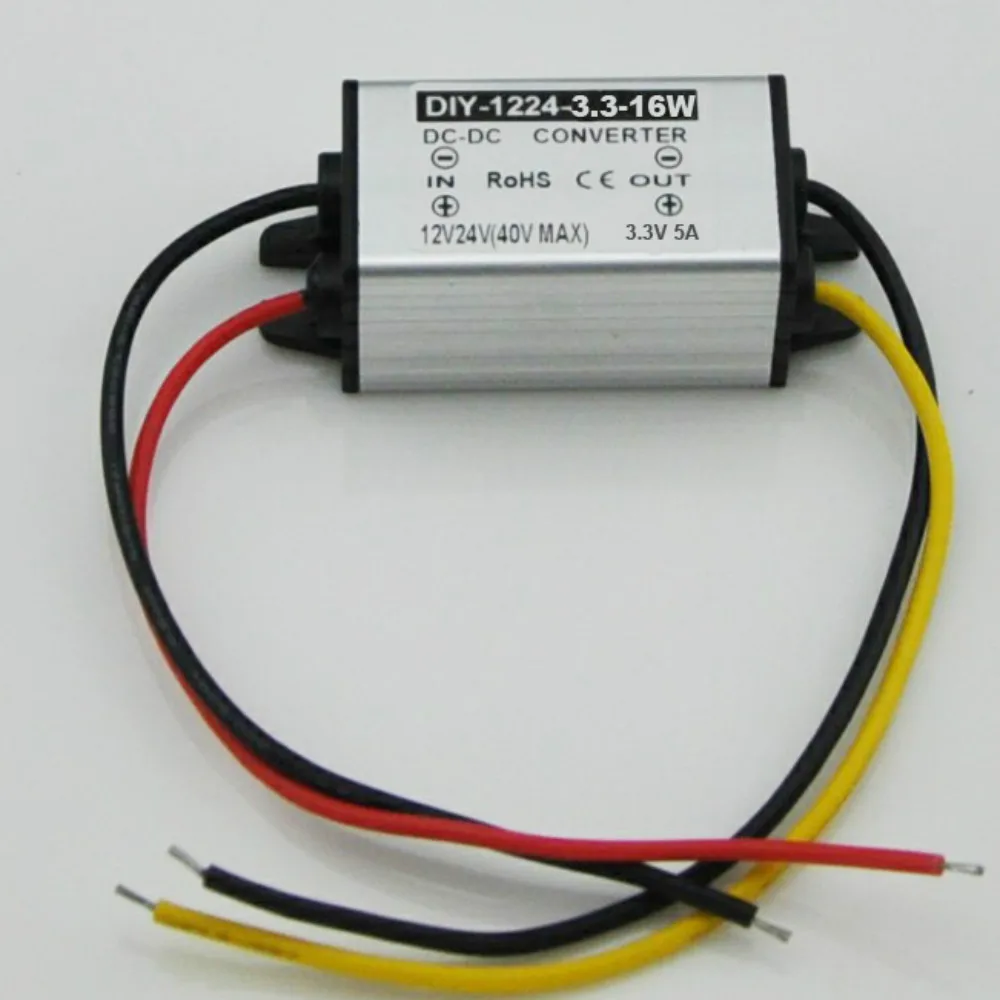 

DC-DC Converter 12V24V(5.5V-40V) Step Down 3.3V 5A 16W Buck Module Car Power Adapter Voltage Regulator Waterproof 100PCS