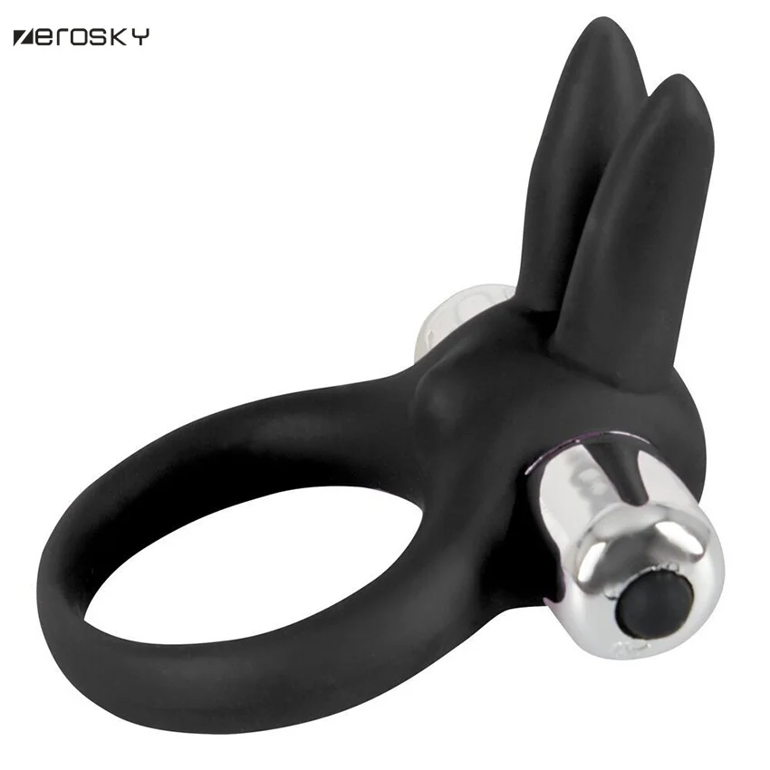 Zerosky мужской вибрирующий пенис Дик кольцо Кролик G Spot время задержки эрекция