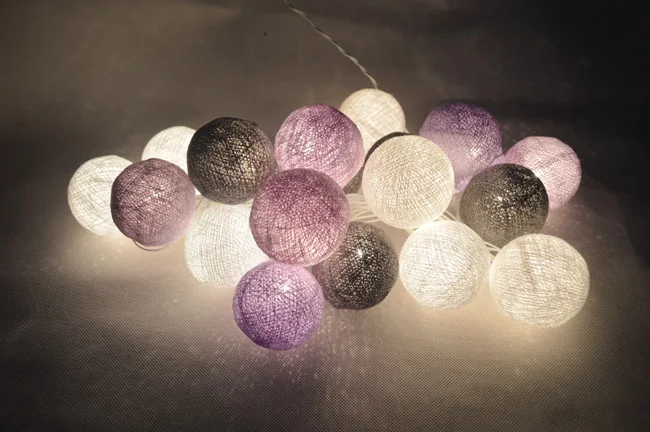 20 шт./компл. смешанный серый фиолетовый белый ватным тампоном гирлянды гирляндой