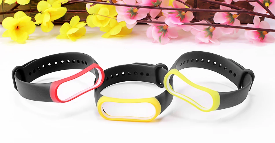BOORUI mi band 3 ремешка двойной цвет mi band 3 Аксессуары pulseira mi band 3 сменный силиконовый ремешок для xiaomi mi3