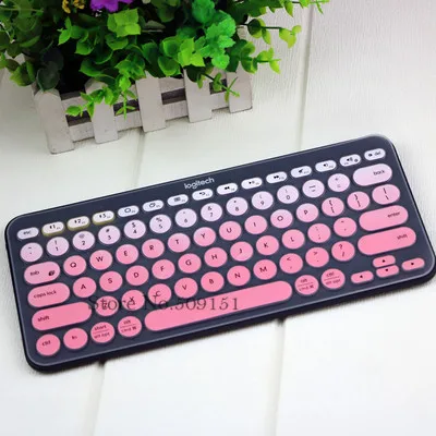 Gradualpink Силиконовая Защитная крышка для клавиатуры для logitech K380 Bluetooth multi-устройства клавиатуры водонепроницаемый беспроводной настольный Пылезащитная пленка - Цвет: Gradualpink