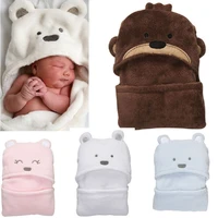 animal hooded baby bathrobe coral fleece newborn blankets sleepwear baby clothes newborn wrap envelope hot sale