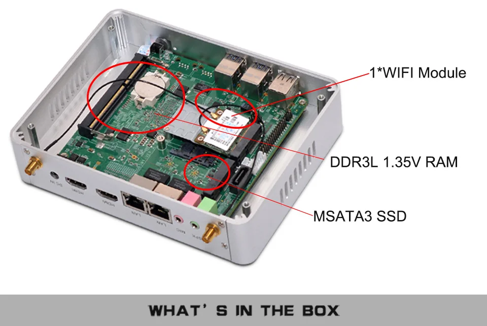 Intel celeron n3150 безвентиляторный mini pc настольный компьютер tv box windows 10 неттопов Окна 8