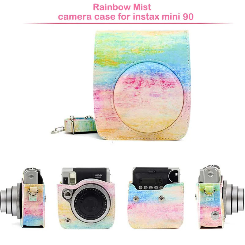 Чехол для камеры Fujifilm Instax Mini 90 чехол из искусственной кожи с плечевым ремнем Polariod