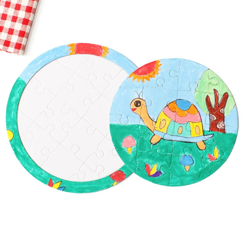 

1PCS Blank Paper Jigsaw Puzzle Children's DIY Puzzle Graffiti Drawing Toddlers' Toys