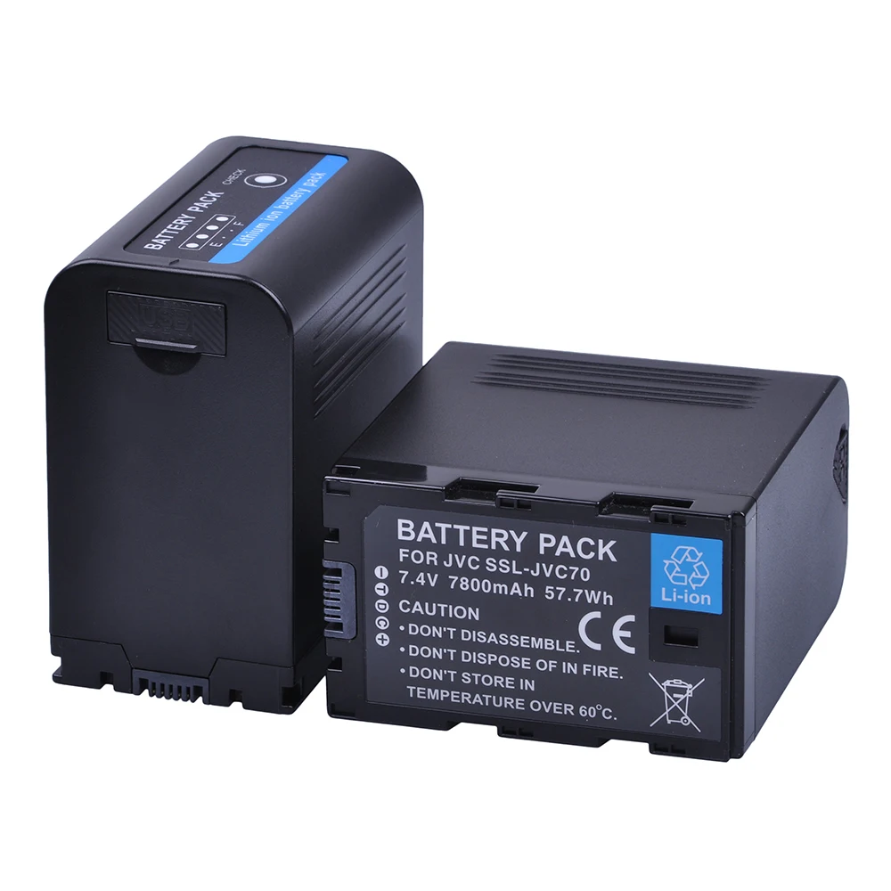

2Pcs 7800mAh SSL-JVC70 JVC70 Camcorder Battery with USB Output for JVC SSL JVC70 SSL-JVC50 GY-HMQ10 GY-HM200 GY-LS300 Batteries