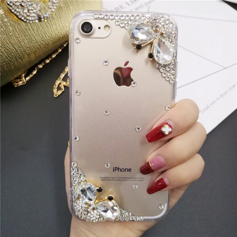 XSMYiss Butterfly Diamond Flower Rhinestone Case Cover For Samsung S6 S7 S8 S9 S10 S11 PLUS Lite Note 5 8 9 10 Plus Phone |