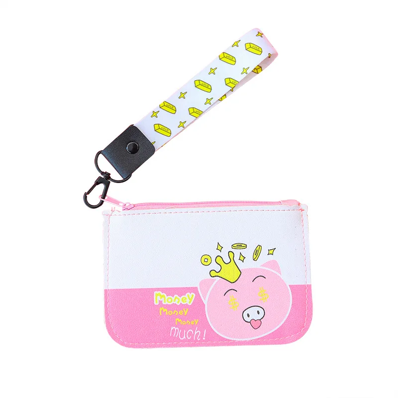 Женские кожаные кошельки с мультяшными животными мини-кошелек на молнии