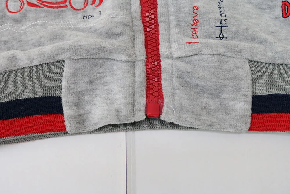 Детская куртка с капюшоном с длинным рукавом Костюмы комплект велюровый на молнии Верхняя одежда для мальчиков, куртка с длинными рукавами+ штаны 2 шт./компл., одежда