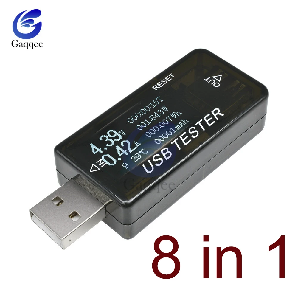 Вольтметр амперметр USB 8 в 1 QC2.0 QC3.0 4 30 электропитание измеритель напряжения тока