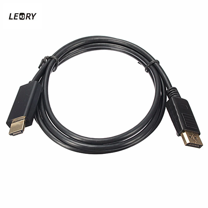 LEORY 1.8M Display Port DP To HDMI Cable 1080P Male AV Converter Adaptor For Audio Video HDTV LCD Laptop PC |