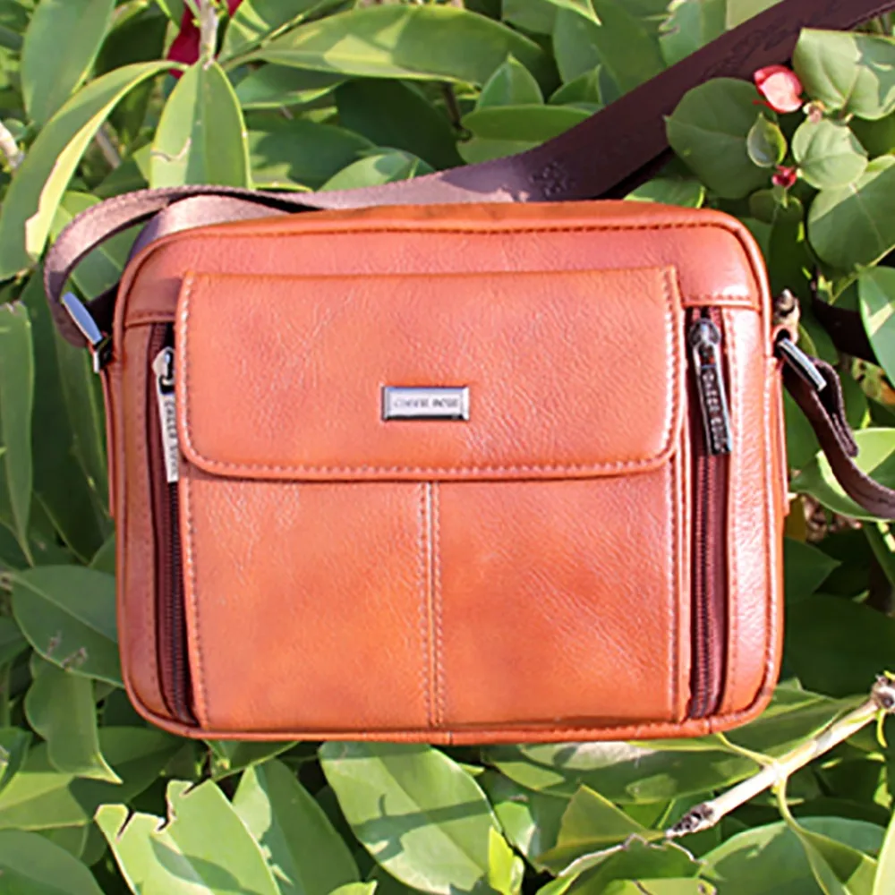 Сумка-мессенджер на ремне для мужчин дизайнерский портфель из натуральной