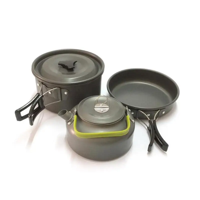 12pcs Outdoor Tableware Camping Hiking Picnic Teapot Pot Set for Frying Pan Carabiner Travel Tableware Picnic Cookware Pot Mess
