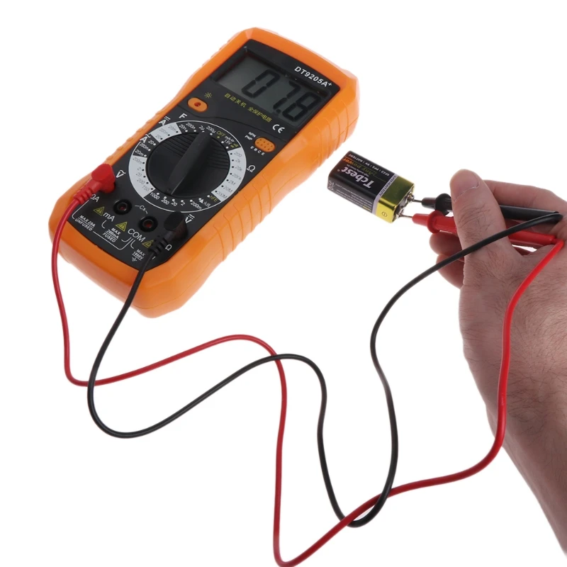 DT9205A AC DC ЖК-дисплей Профессиональный электрический ручной тестер метр Цифровой мультиметр Multimetro Амперметр мультитестер
