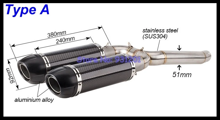 Motorcycle Akrapovic Exhaust Pipe Muffler for Yamaha FZ6S FZ6N FZ6 Slip On Connect Down Middle Link Full System | Автомобили и