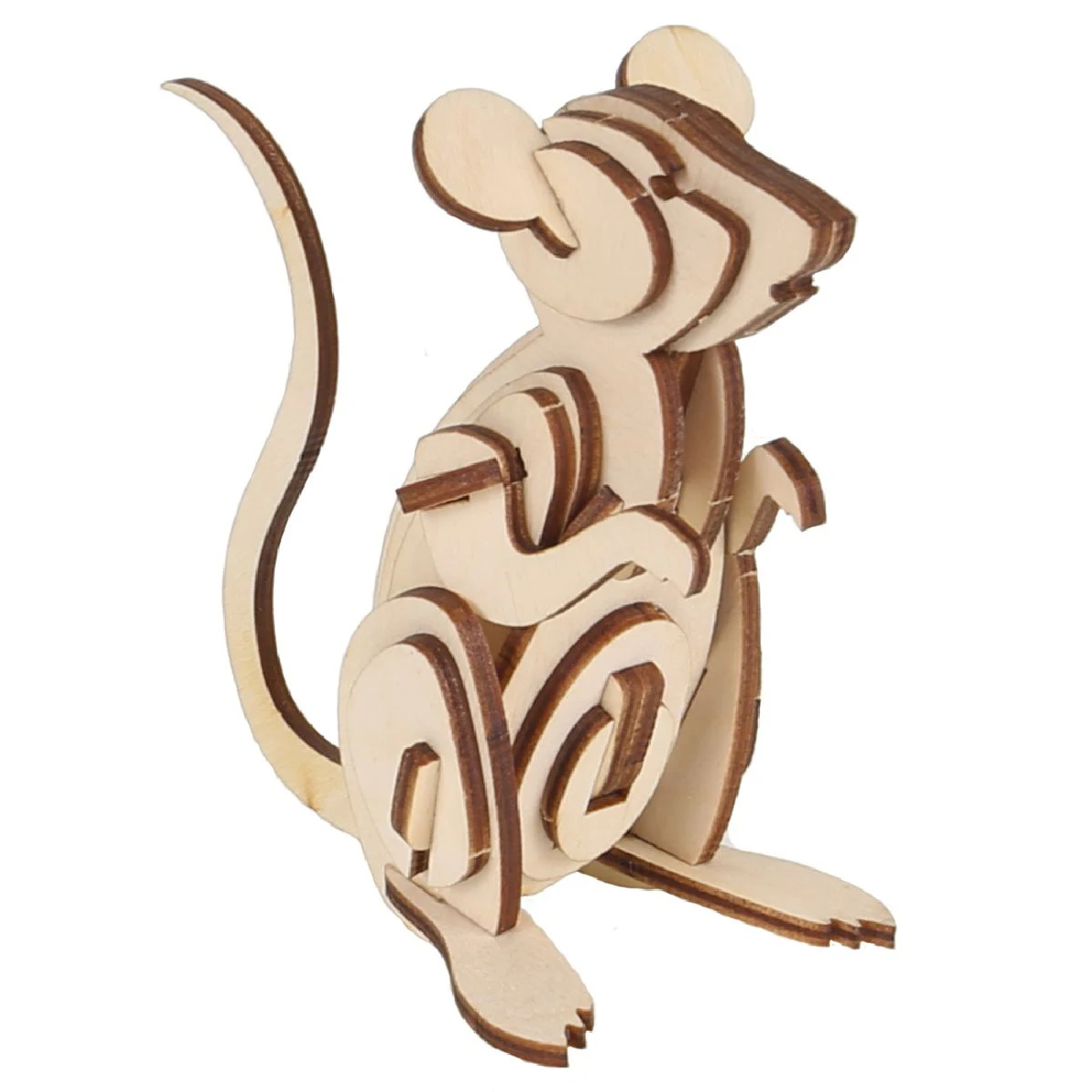 3D Wooden Puzzle Toys Assembly Model Series World of Nature - Mouse /light/ 25pcs | Building Kits