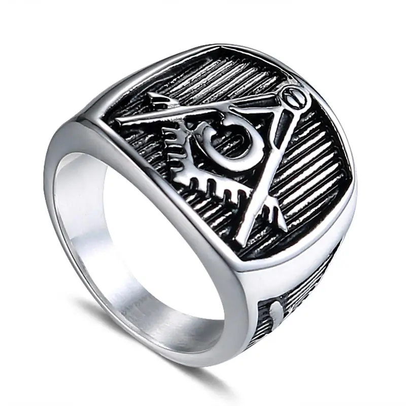 ZFVB 316L нержавеющая сталь Freemason Signet кольцо для мужчин s Серебряный цвет масонские