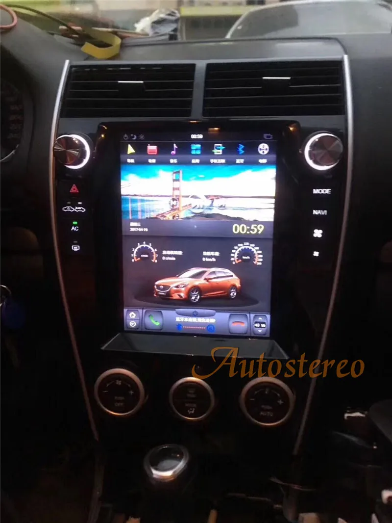 Android 7,1 Tesla стиль автомобиля нет dvd-плеер gps навигация для мазда6 2002-2008 радио магнитофон стерео головное устройство мультимедиа ips
