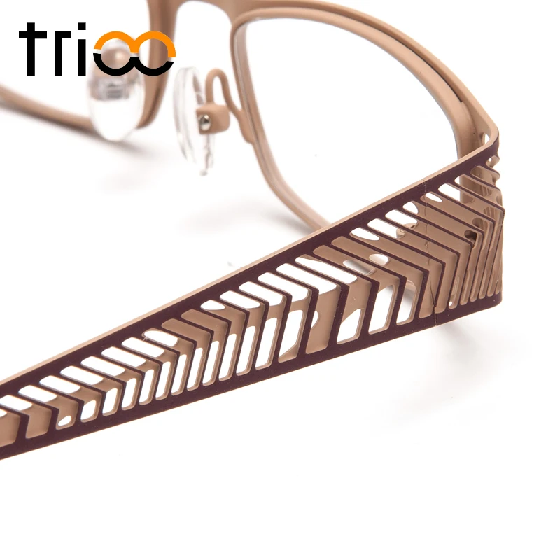 TRIOO Unique Chic Wide Temple Myopia Glasses Hollow Leaf Design Prescription Eyeglasses Oval Clear Diopters Eyewear Optical |