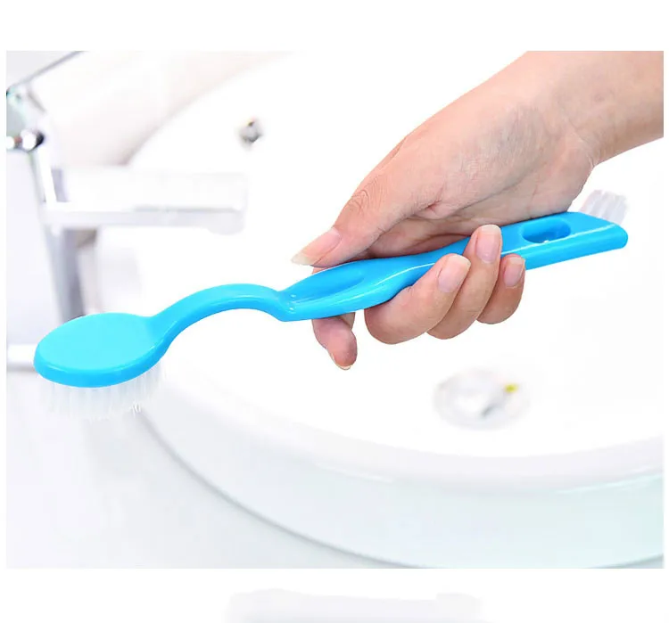 1 шт. многофункциональная двухголовая щетка для чистки обуви с длинной ручкой