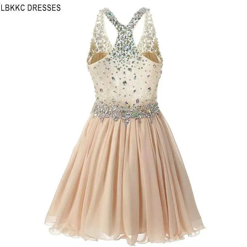Короткие платья для выпускного вечера 2019 шифоновое вечернее платье со стразами и