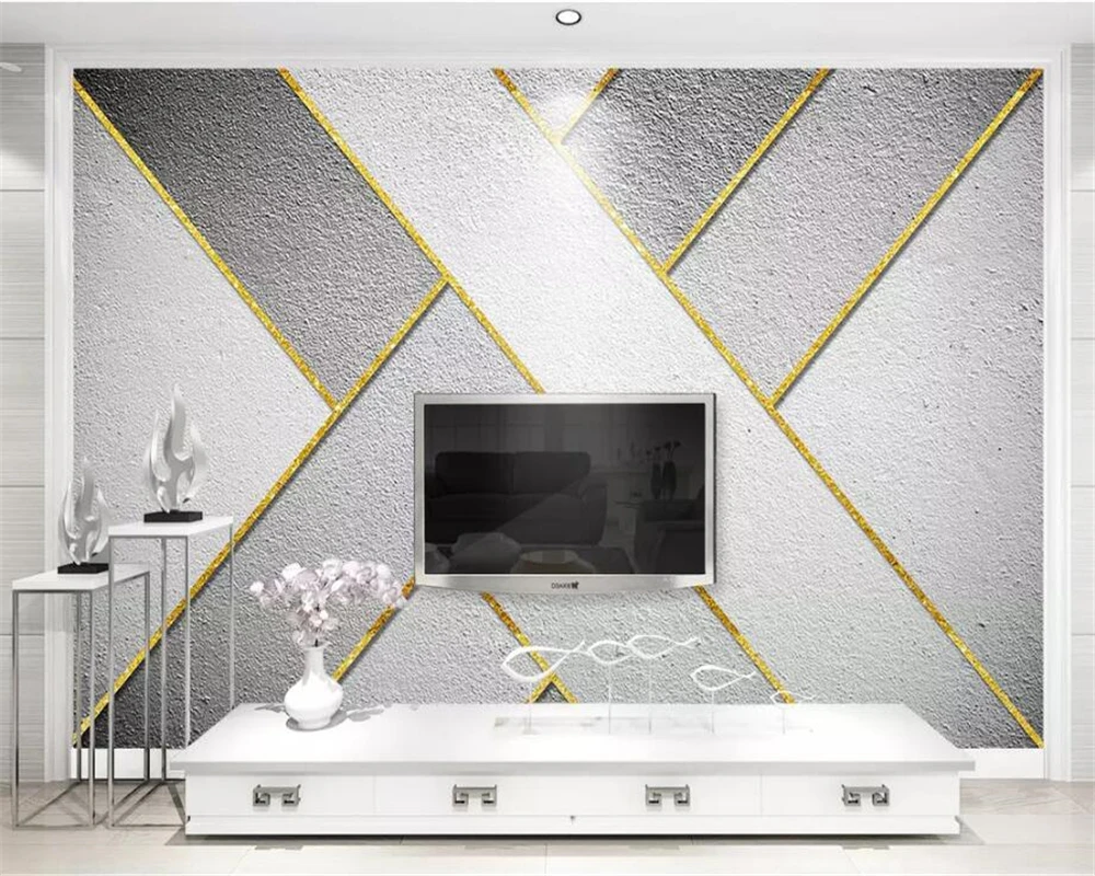 3d обои на заказ скандинавские минималистичные с золотыми линиями абстрактный