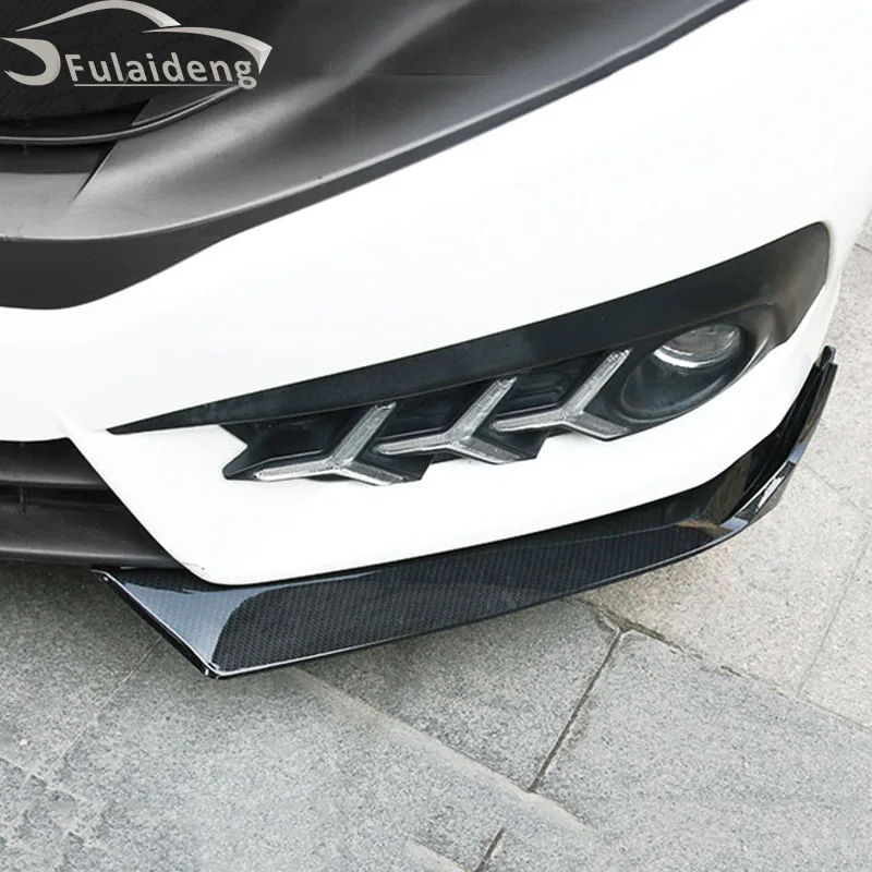 Для Honda Civic 10th седан 2016 2017 паттерн углеродного волокна передний бампер автомобиля