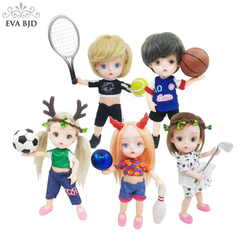 1/8 EVA BJD бренд SD кукла 1:8 милые 15 см 5 9 &quotСпортивные шарнирные куклы ABS + одежда для