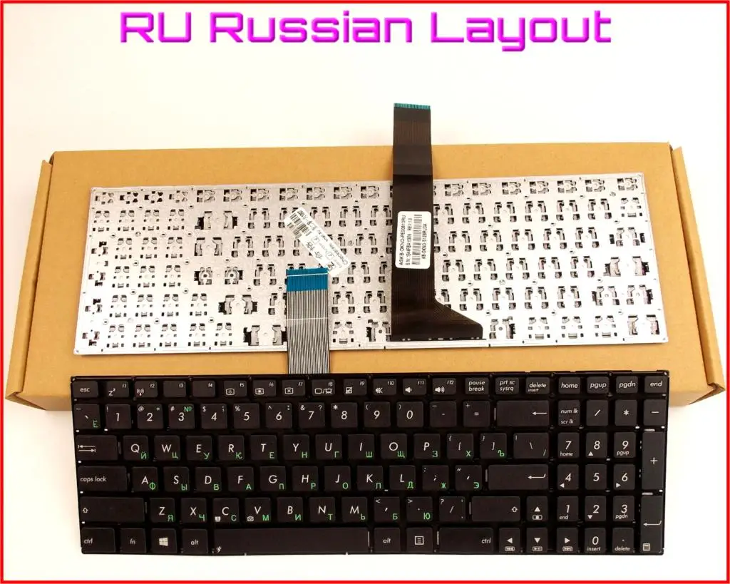 

New Keyboard RU Russian Version for ASUS 131078718496M 0KNB0-610AUS00 9Z.N8SSQ.11D Laptop No Frame
