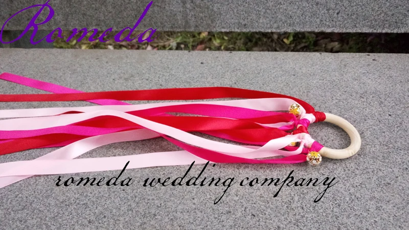 Лидер продаж деревянное кольцо с розовой + Красной фушийской лентой Уолдорф