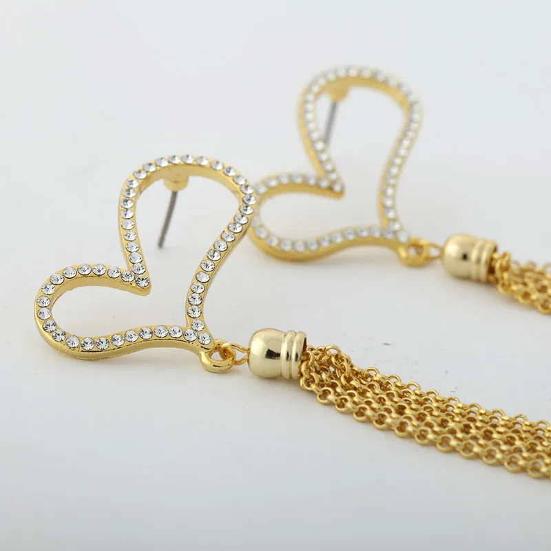 Серьги-капли Neoglory австрийские стразы дизайн в виде сердца стильный светильник с