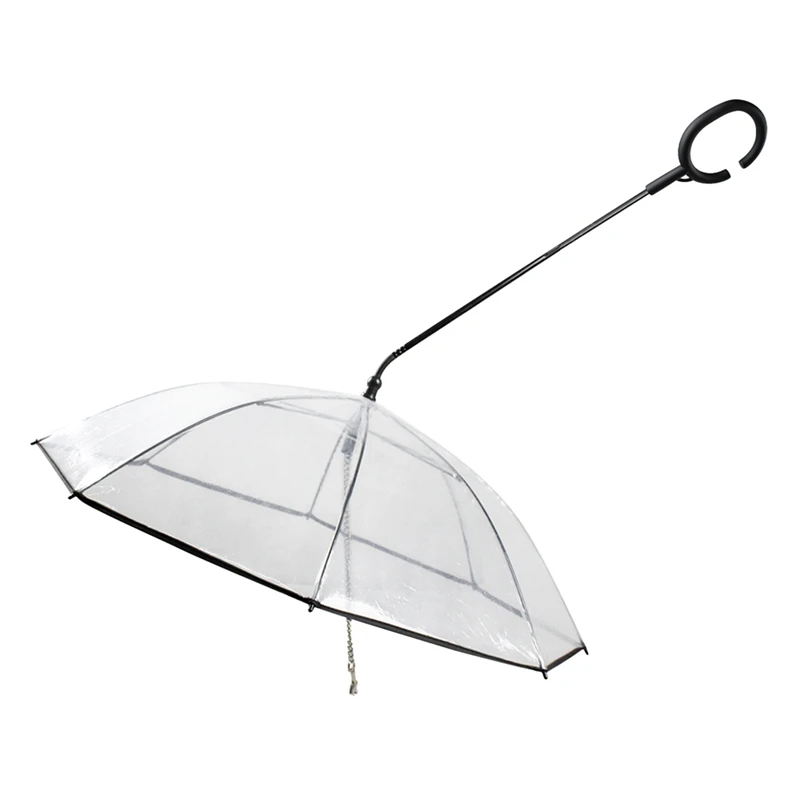 Creative Pet Dog Umbrella Outdoor Adjustable Transparent with Handle Leash Rainy Day Traction Rope Walking Supplies | Дом и сад