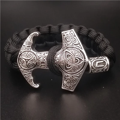 Odin Ворон славянский Коловрат Тор молот Мьёльнир мужские Vikingos Triskele троица Викинг браслет Valknut Vegvisir руны ювелирные изделия - Окраска металла: 8
