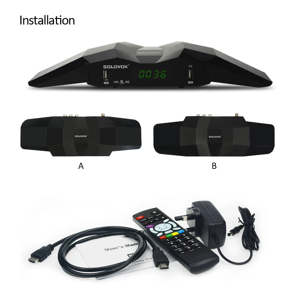 2PCS NEW ARRIVAL free shipping Original SOLOVOX R8 1080p Full HD Satellite Receiver Support Youpron YouTube CCCAM/MGCAM/NEWCAM |