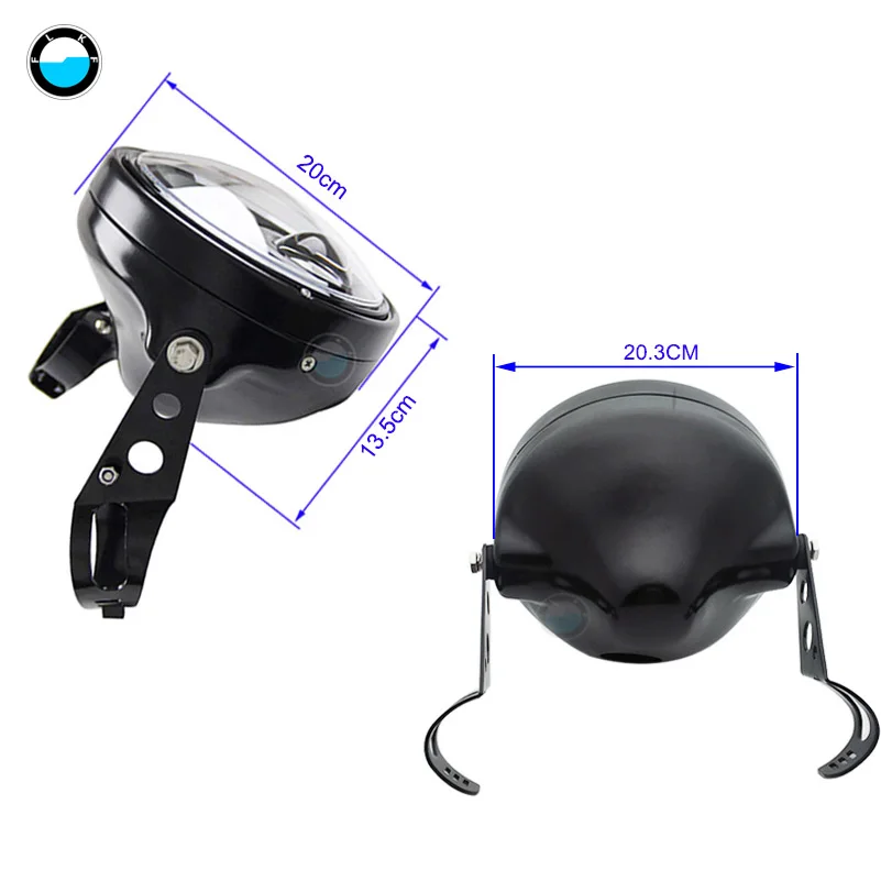 

7 Inch Motorcycle LED Headlight H4 H13 High Low Beam Angel Eyes with 7" black housing for motorcycle For Jeep Wrangler