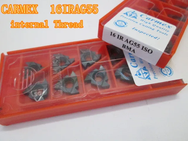 100PCS CARMEX 16IRAG55 CNC Cemented carbide inserts internal Thread Turning Tool Processing stainless steel and | Инструменты