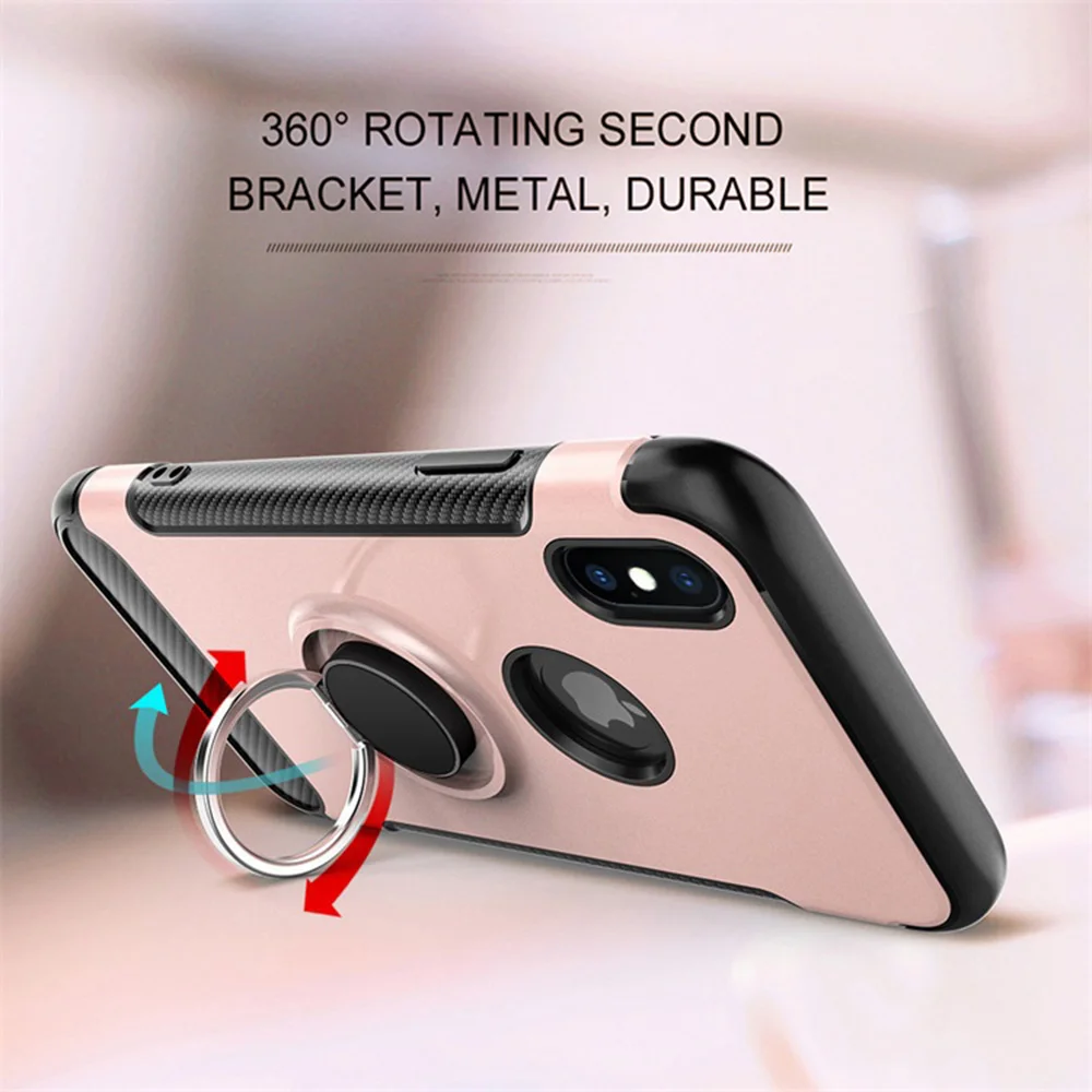 Fitted Case Anti-knock Cases Kickstand Invisible Finger Ring Cover for Iphone XS MAX XR X 8PLUS 8 7 plus | Мобильные телефоны и