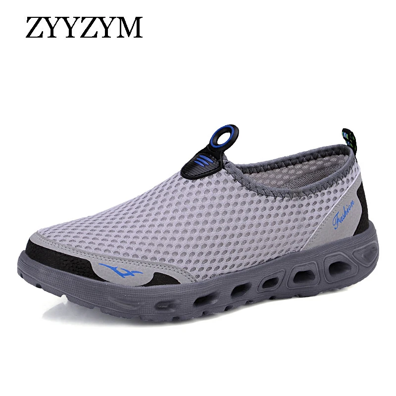 Men Summer Casual Shoes Air Mesh Shoes Men Lightweight Breathable Slip-on Flats Chaussure Homme Men Outdoor Wading Shoes