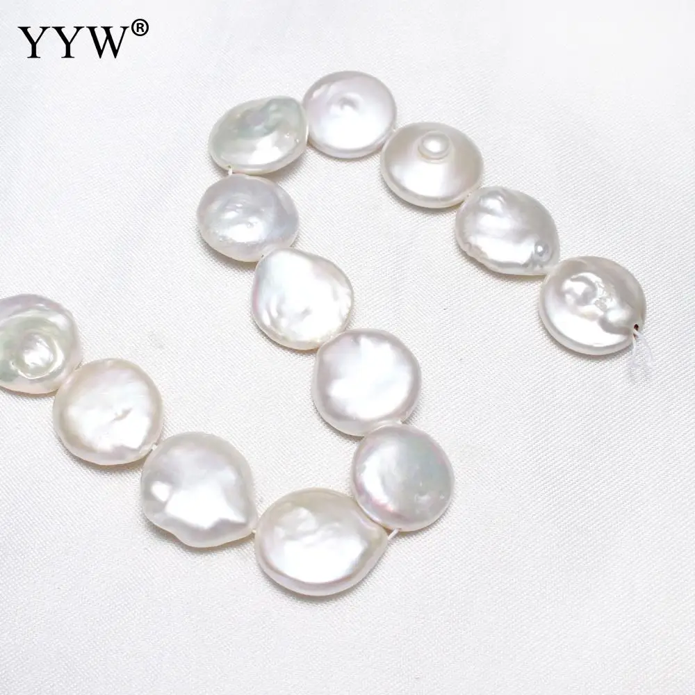 

16-17mm White Potato Natural Freshwater Pearl Beads Strand 15.5" for DIY Necklace Bracelets Jewelry Making Findings Accessories