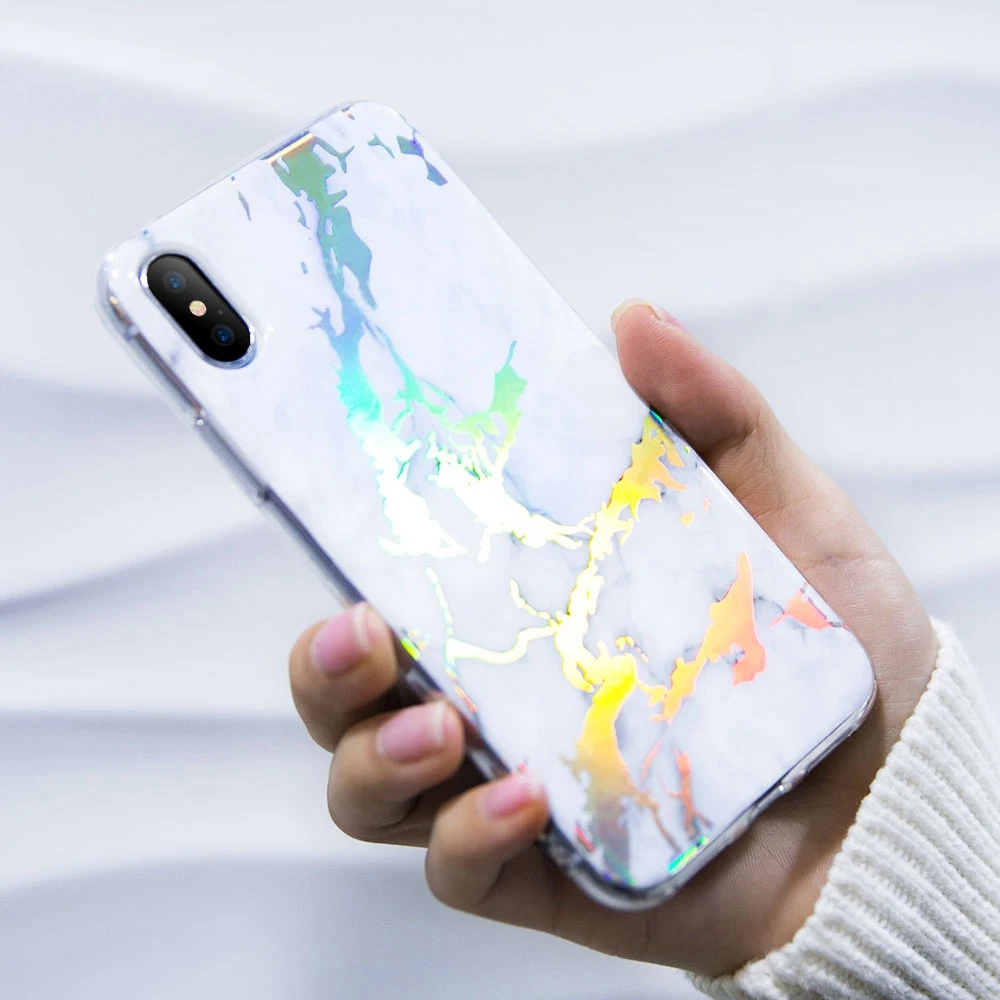 KISSCASE красочный мраморный чехол для iPhone X 7 8 Plus 6s 6 Мягкий силиконовый узорный 5 S