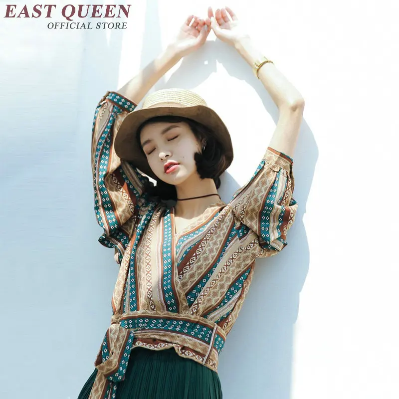 Блузка в стиле хиппи женская одежда блузка бохо мексиканская рубашка KK1049 H|blouse