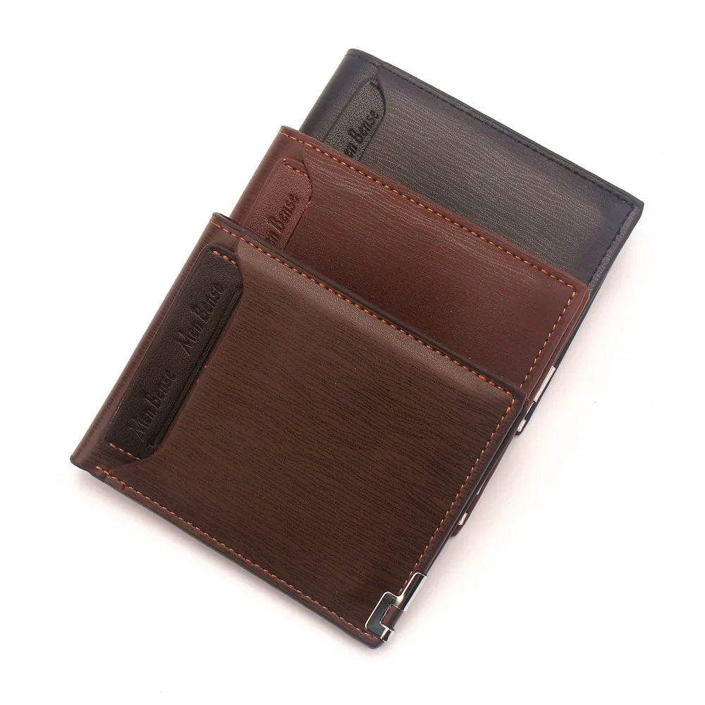 Маленькие мужские кошельки кожаный короткий кошелек для мальчиков держатель